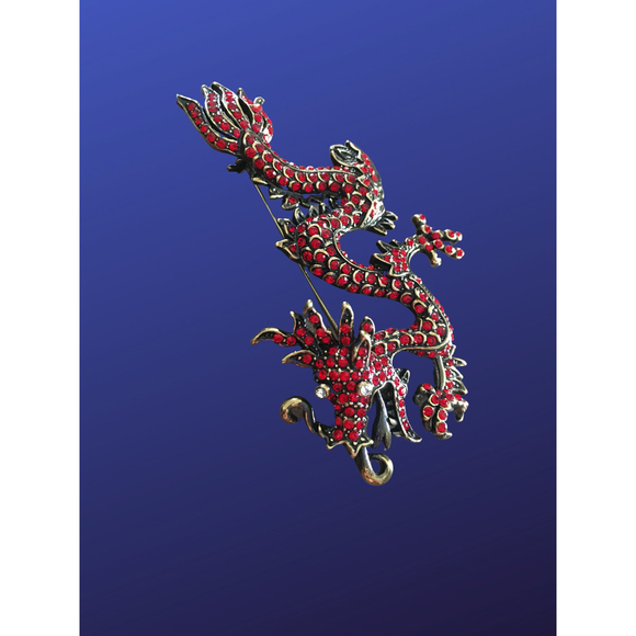 HEIDI DAUS “Shimmering Dragon” Pin Brooch, RETIRED/SOLD OUT, SIGNED, NWOB - Picture 2 of 6